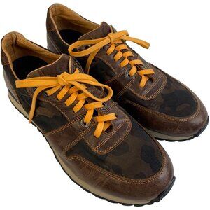Robert Graham Brown Leather & Suede Camo Sneakers Size 11 D Italy